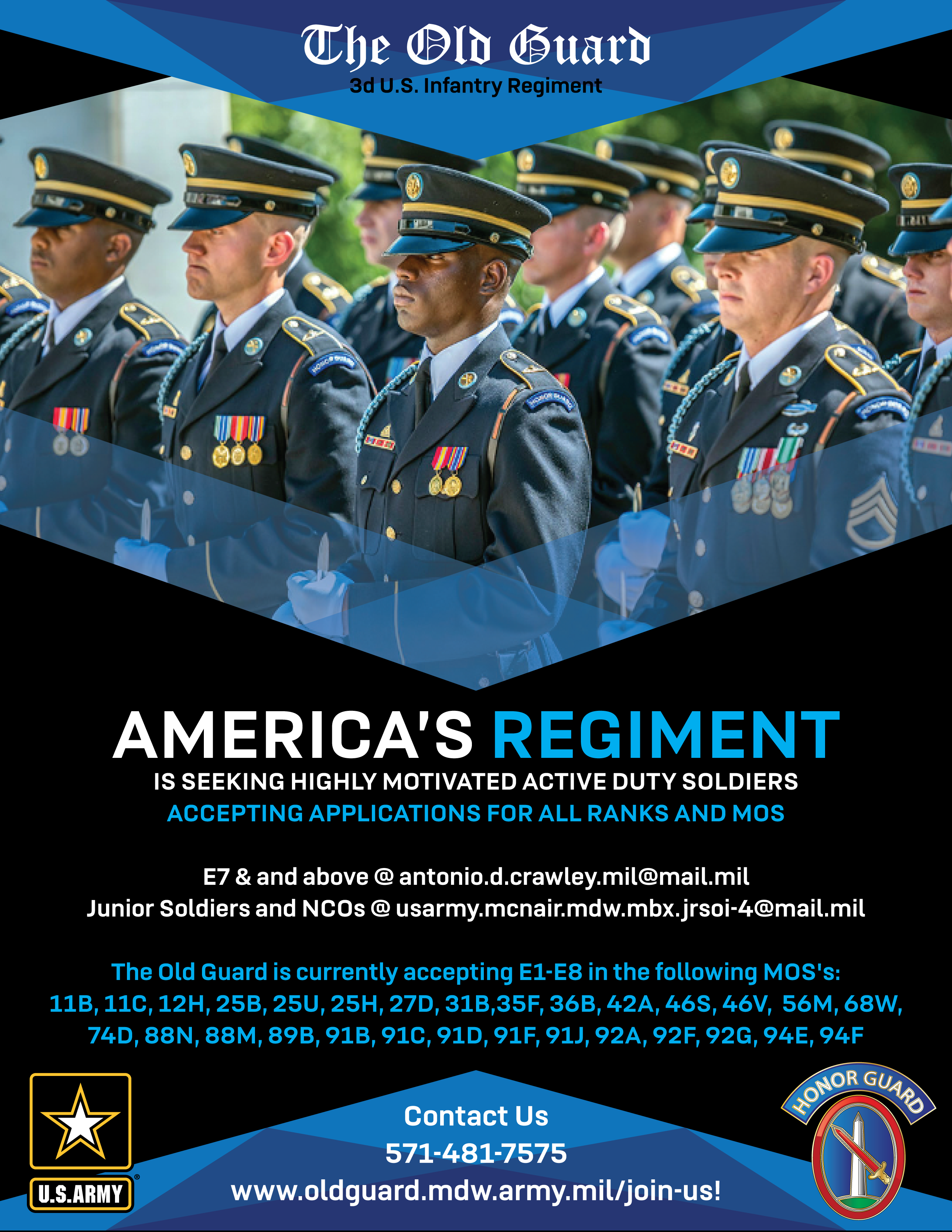 JTF-NCR/USAMDW > Commands > 3d Infantry Regiment (The Old Guard